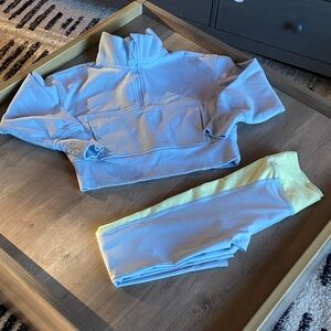 Kids Blue and Lime Green Tracksuit Set